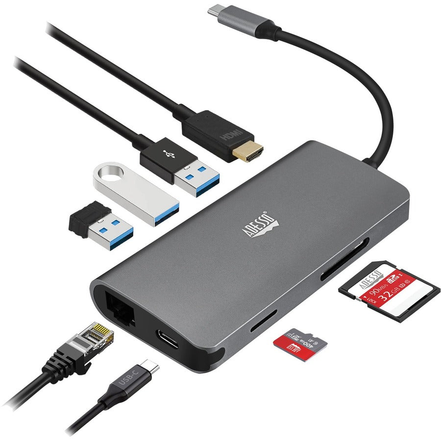 Adesso 8-in-1 USB-C Multi-Port Docking Station (TAA Compliant) Adesso 8-in-1 USB-C Multi-Port Docking Station (TAA Compliant)